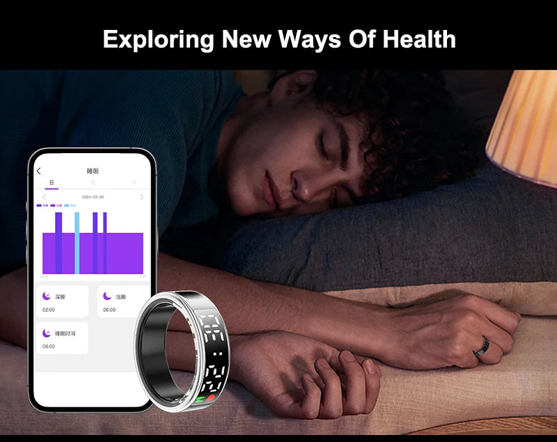 Smart Health Ring R08 - Heart Rate SpO2 Sleep Monitor 5ATM