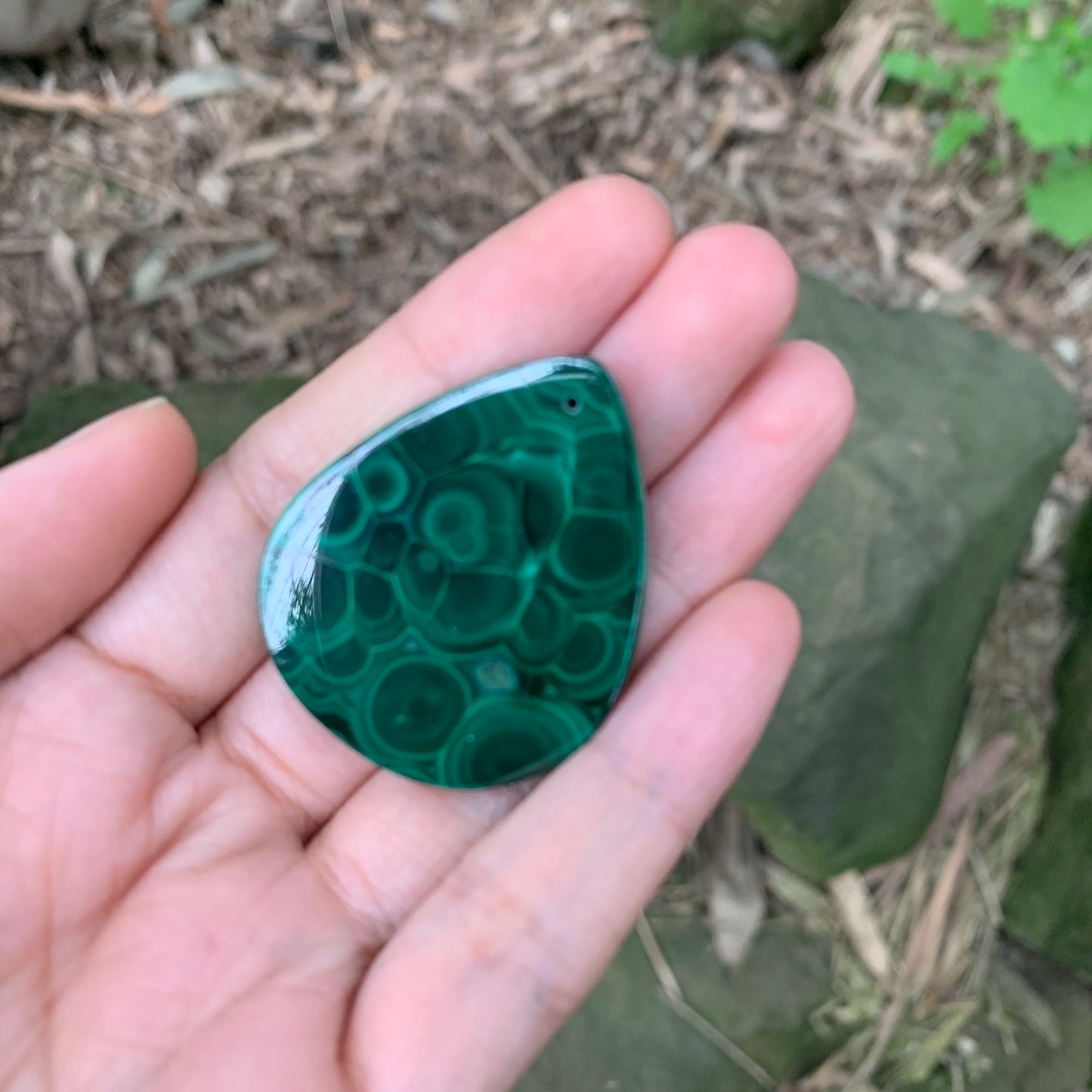 Natural Malachite Chrysocolla Pendant Necklace – Water Drop Gemstone Jewelry for Women & Men
