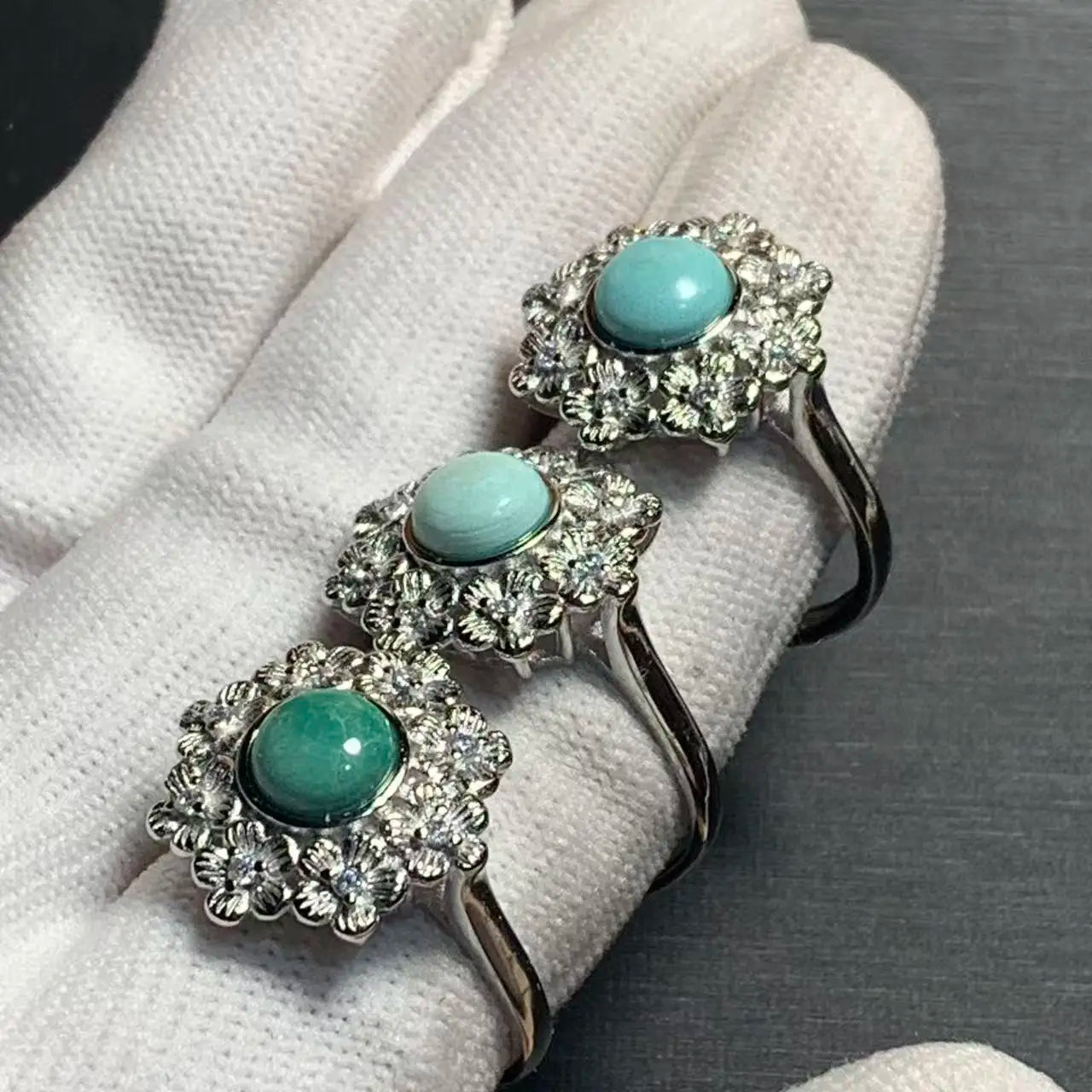 Natural Turquoise Adjustable Ring – Vintage Gemstone Ring for Women