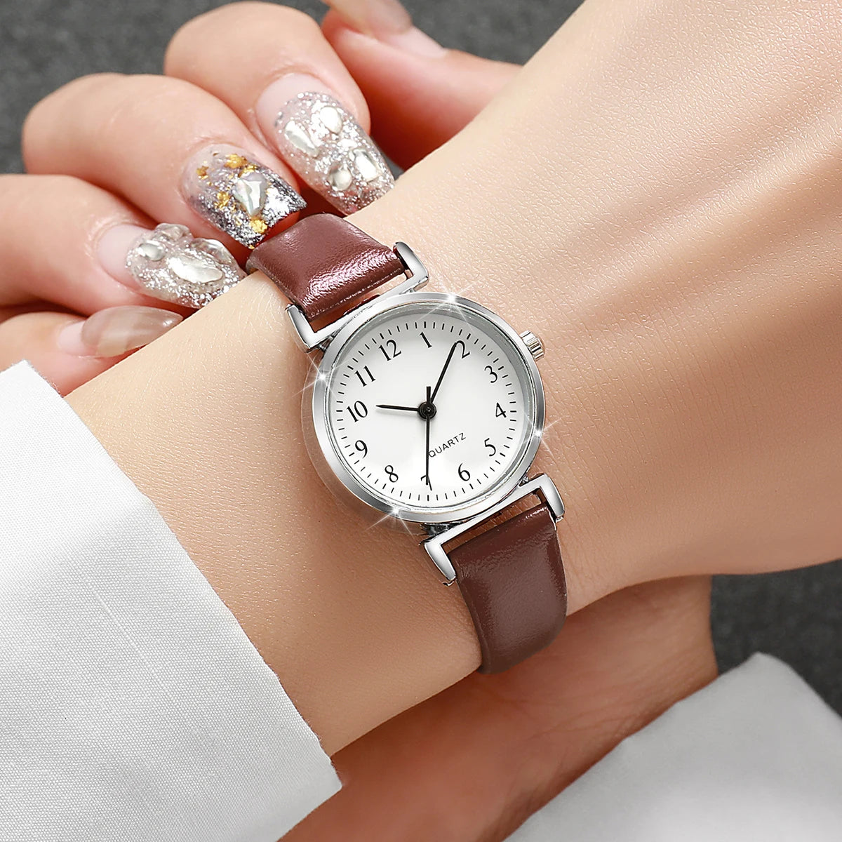 Fashion Small Dial Women's Quartz Watch – Leather Band Analog Wristwatch