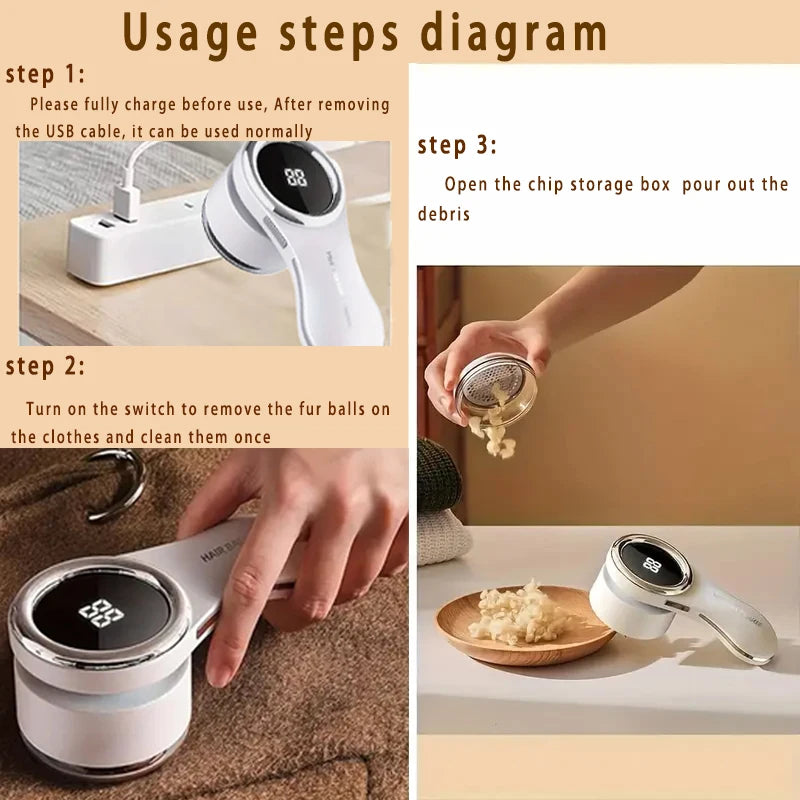 USB Electric Fabric Hair Remover – Portable Lint & Pet Hair Cleaner