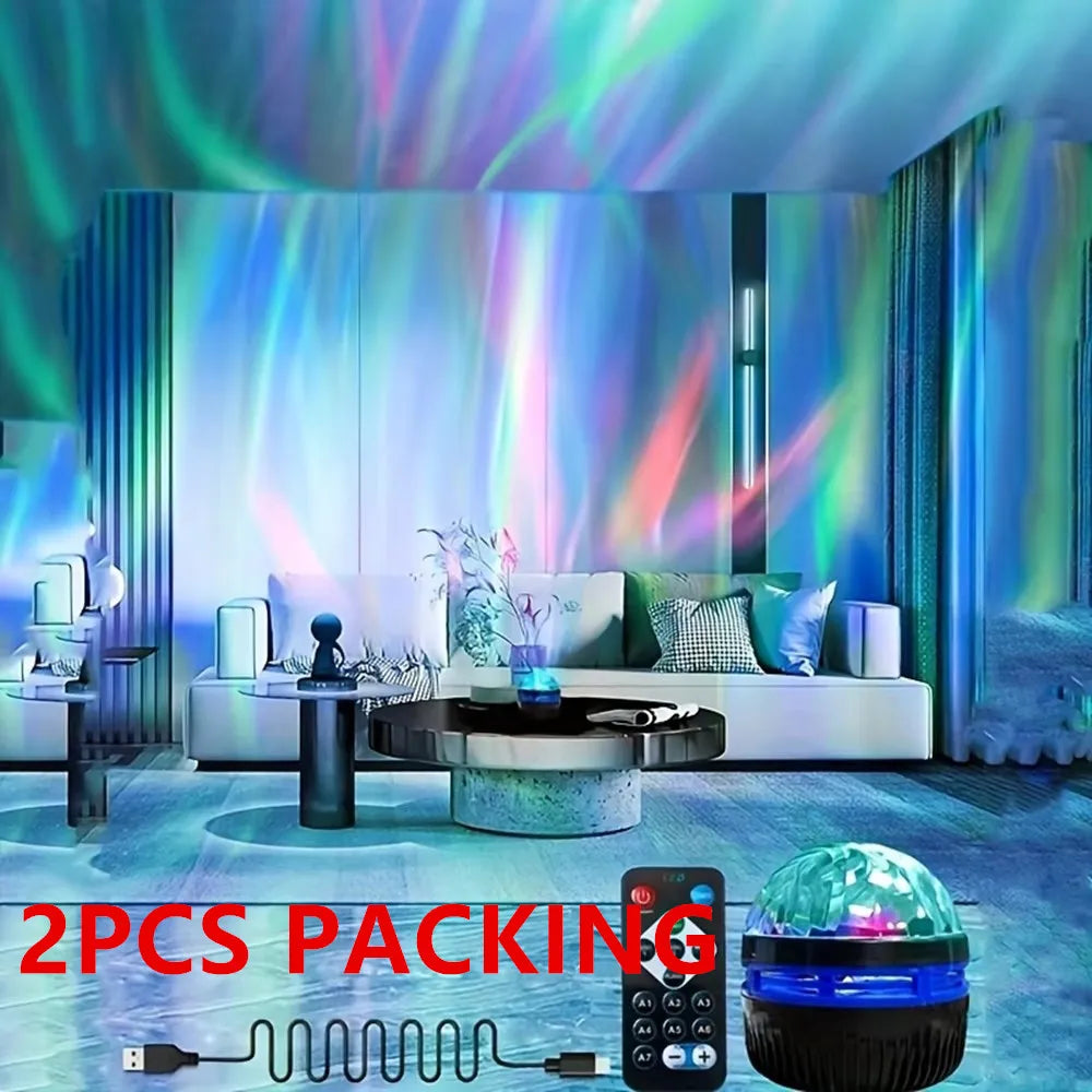 *LED Starry Galaxy Ocean Wave Projector - RGB Smart Remote Control Lamp for Home Decor