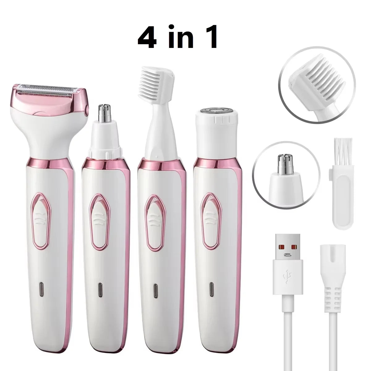 4-in-1 Electric Lady Shaver: Painless Hair Removal