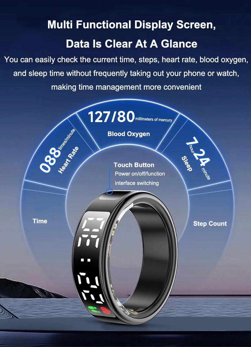 Smart Health Ring R08 - Heart Rate SpO2 Sleep Monitor 5ATM