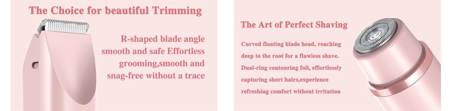 2-in-1 Dual-Head Women's Electric Razor & Bikini Trimmer