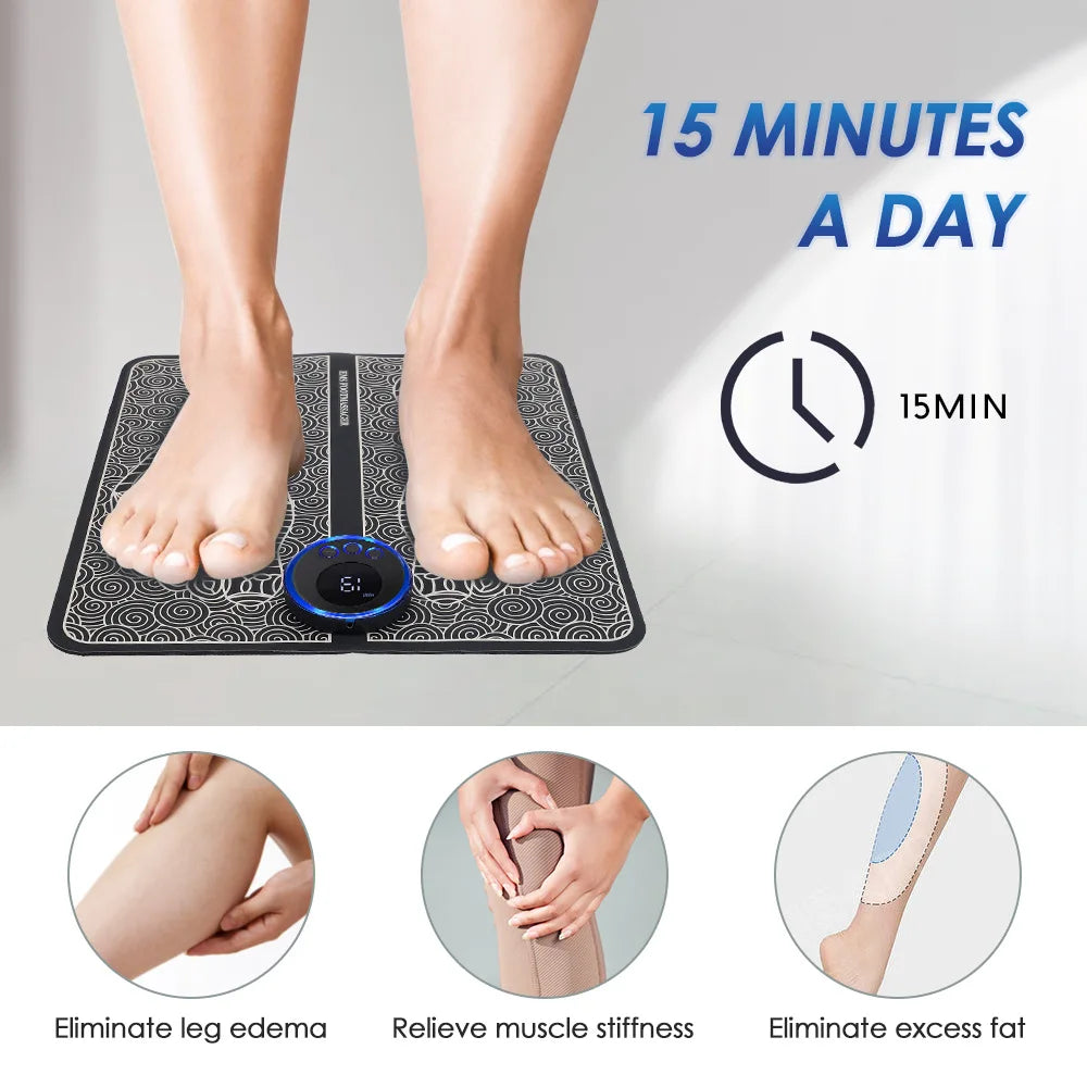 EMS Foot Massager Pad - Electric Muscle Stimulation for Pain Relief and Relaxation