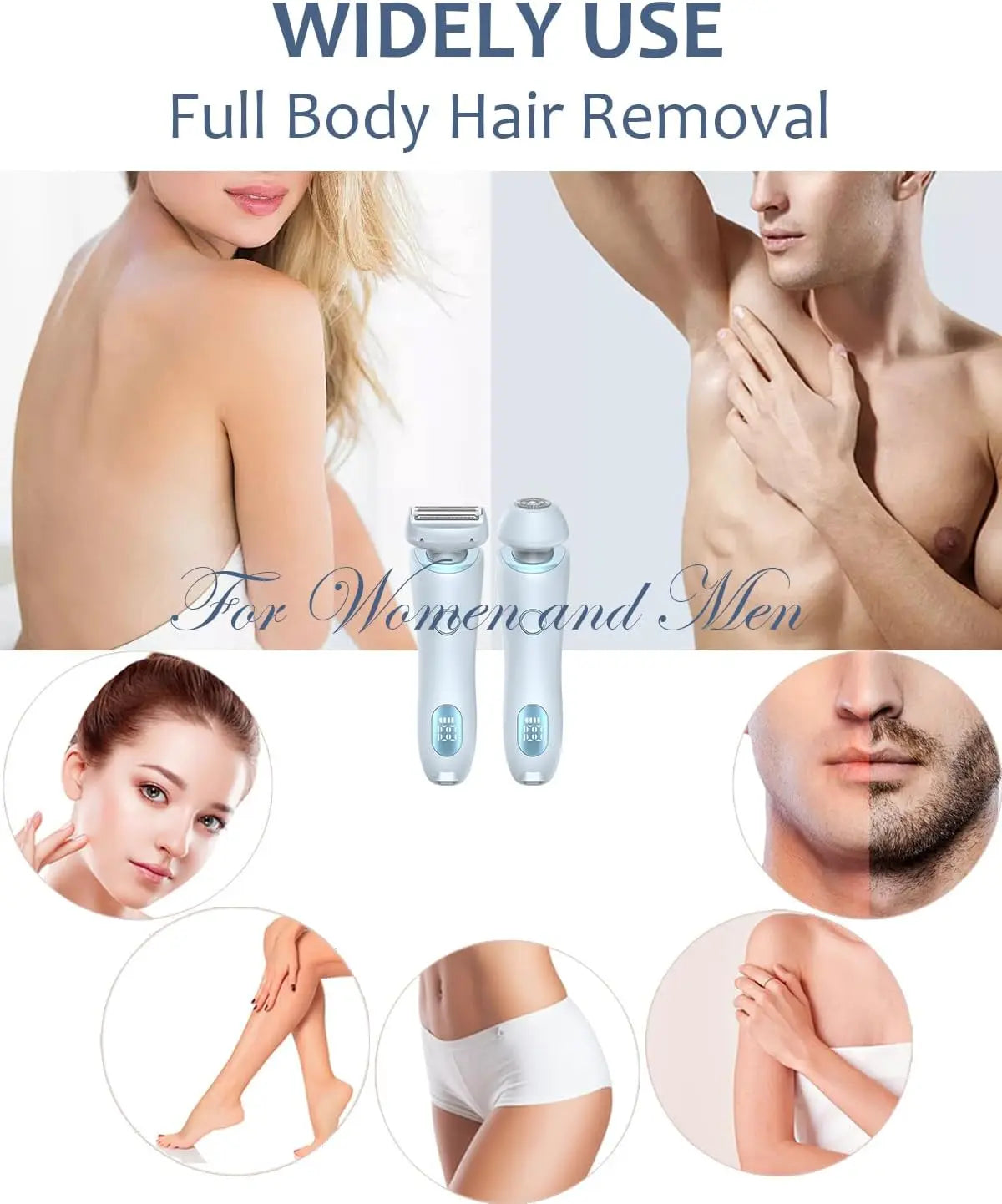 Women's 2-in-1 Shaver - Wet & Dry, Painless Hair Removal