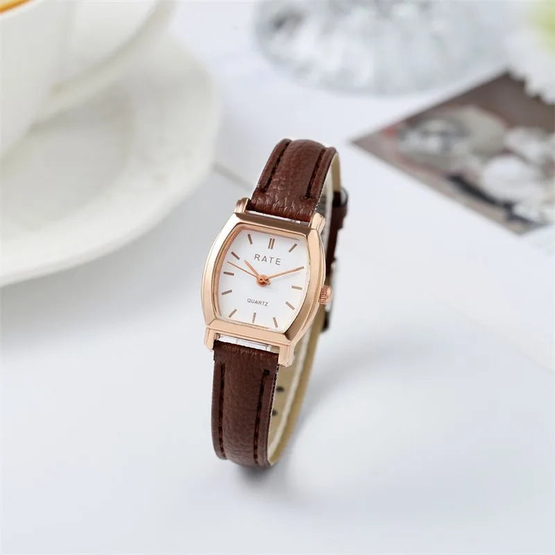 Fashion Small Dial Women's Quartz Watch – Leather Band Wristwatch