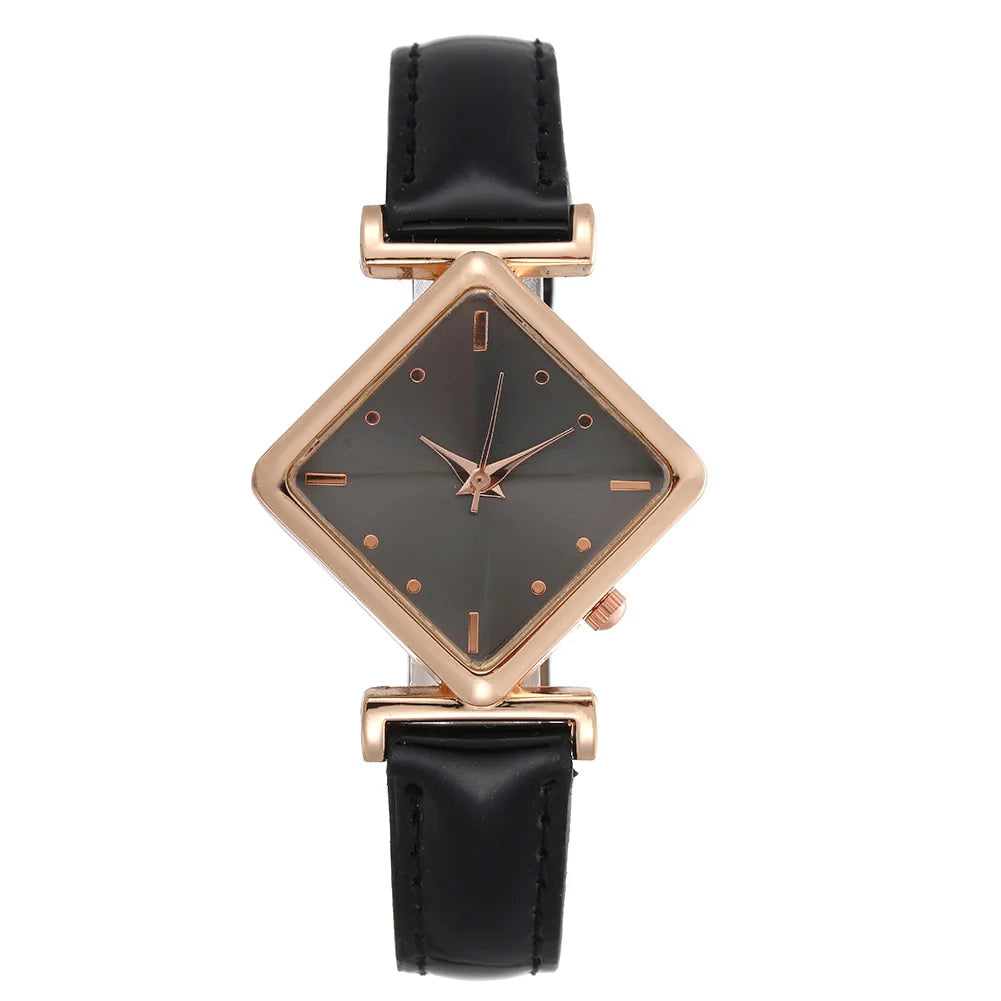 Luxury Women's Quartz Watch - Leather Strap
