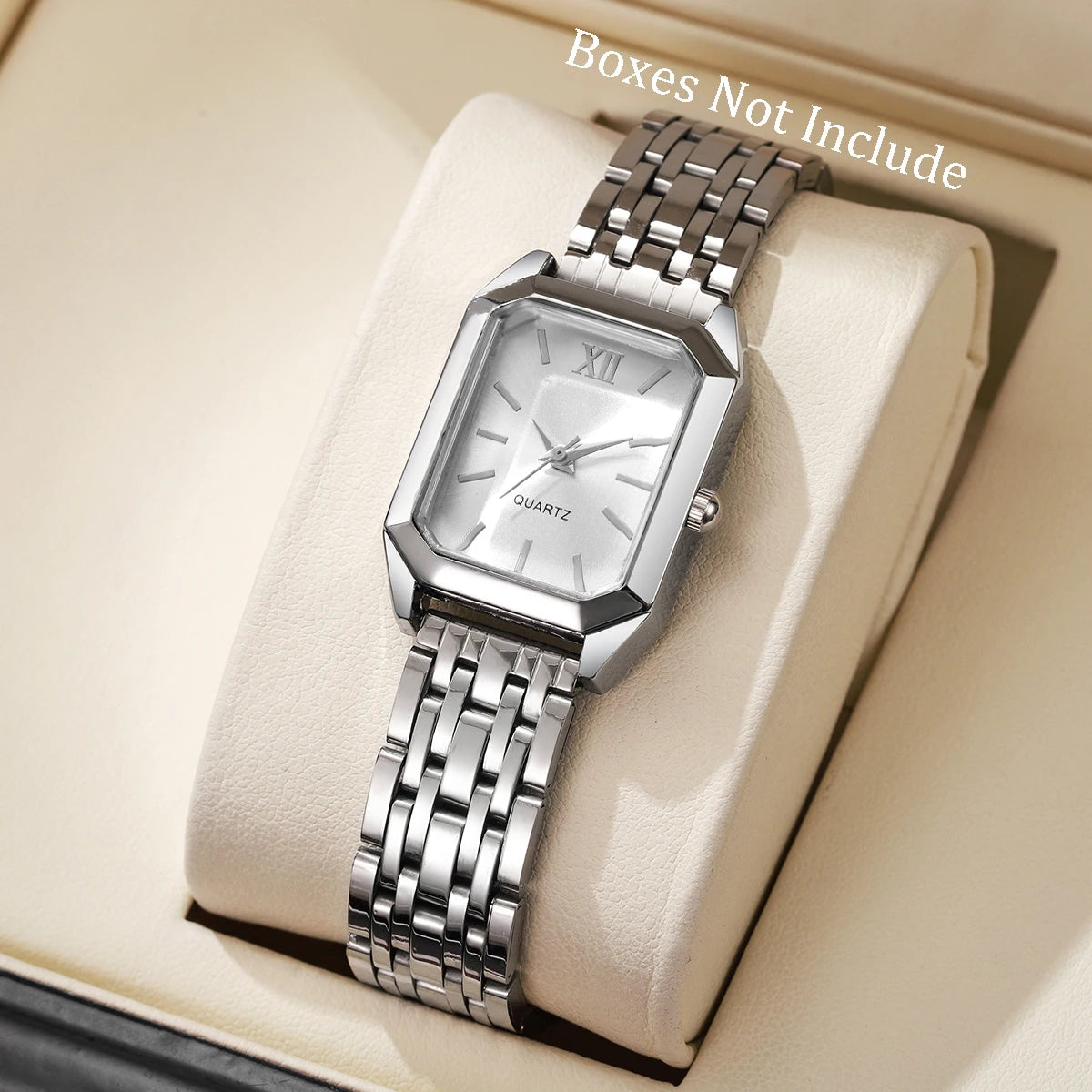 Fashion Rectangle Women's Quartz Watch – Casual Ladies Wristwatch Set