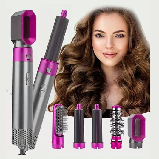 5-in-1 Hot Air Brush & Hair Dryer - Ionic Detachable Styler
