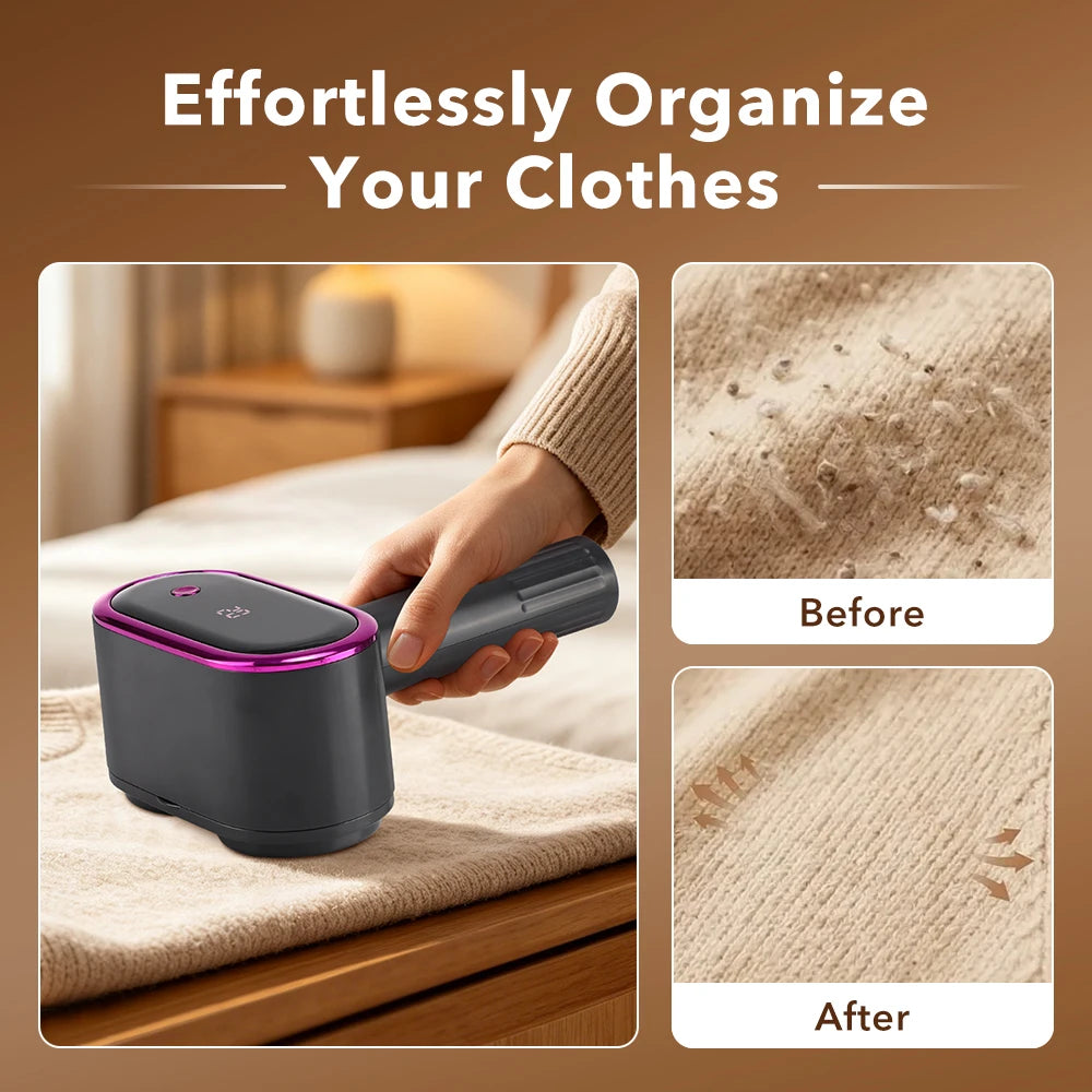 5-Speed Electric Lint Remover – LED Display Fabric Shaver for Clothes & Sofas