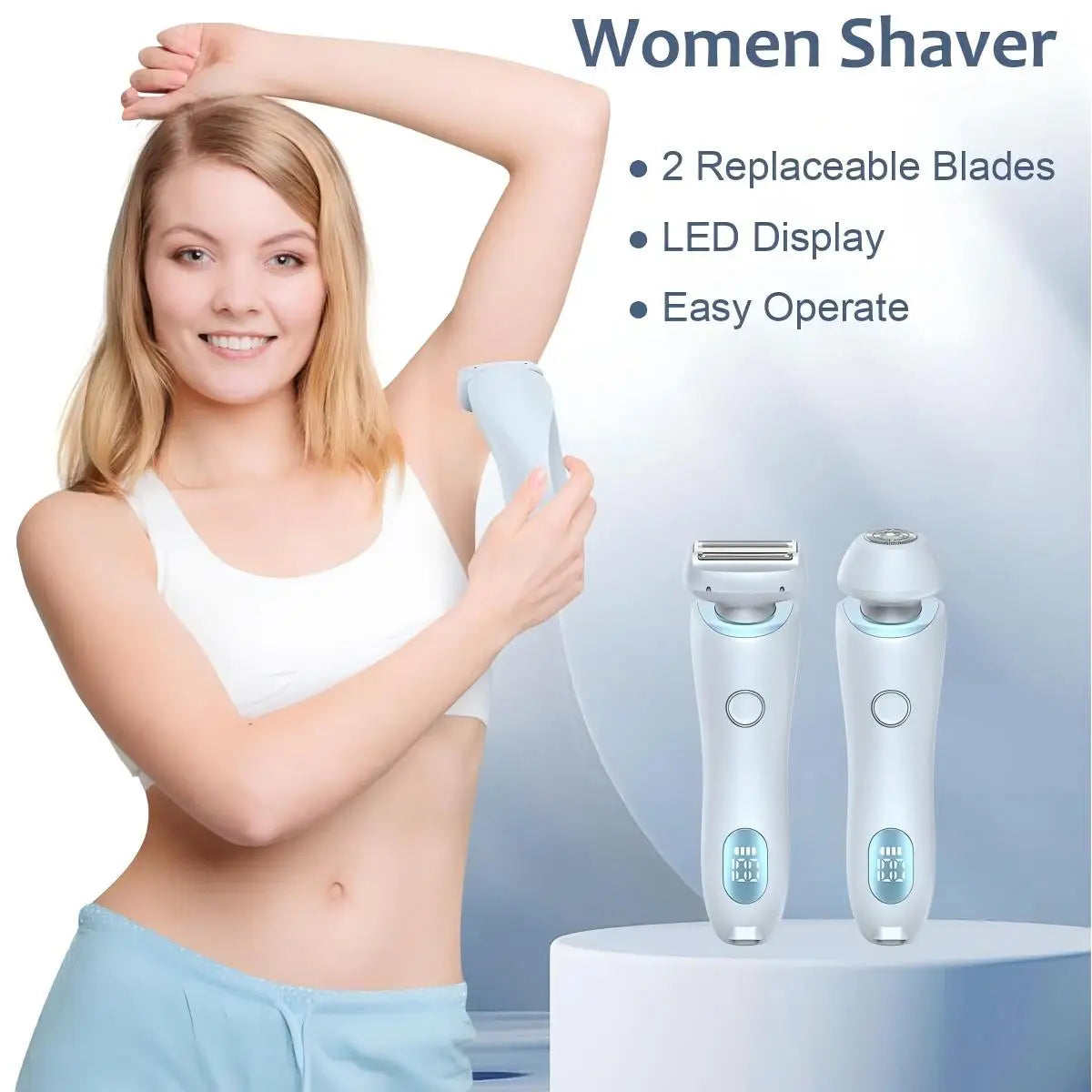Women's 2-in-1 Shaver - Wet & Dry, Painless Hair Removal