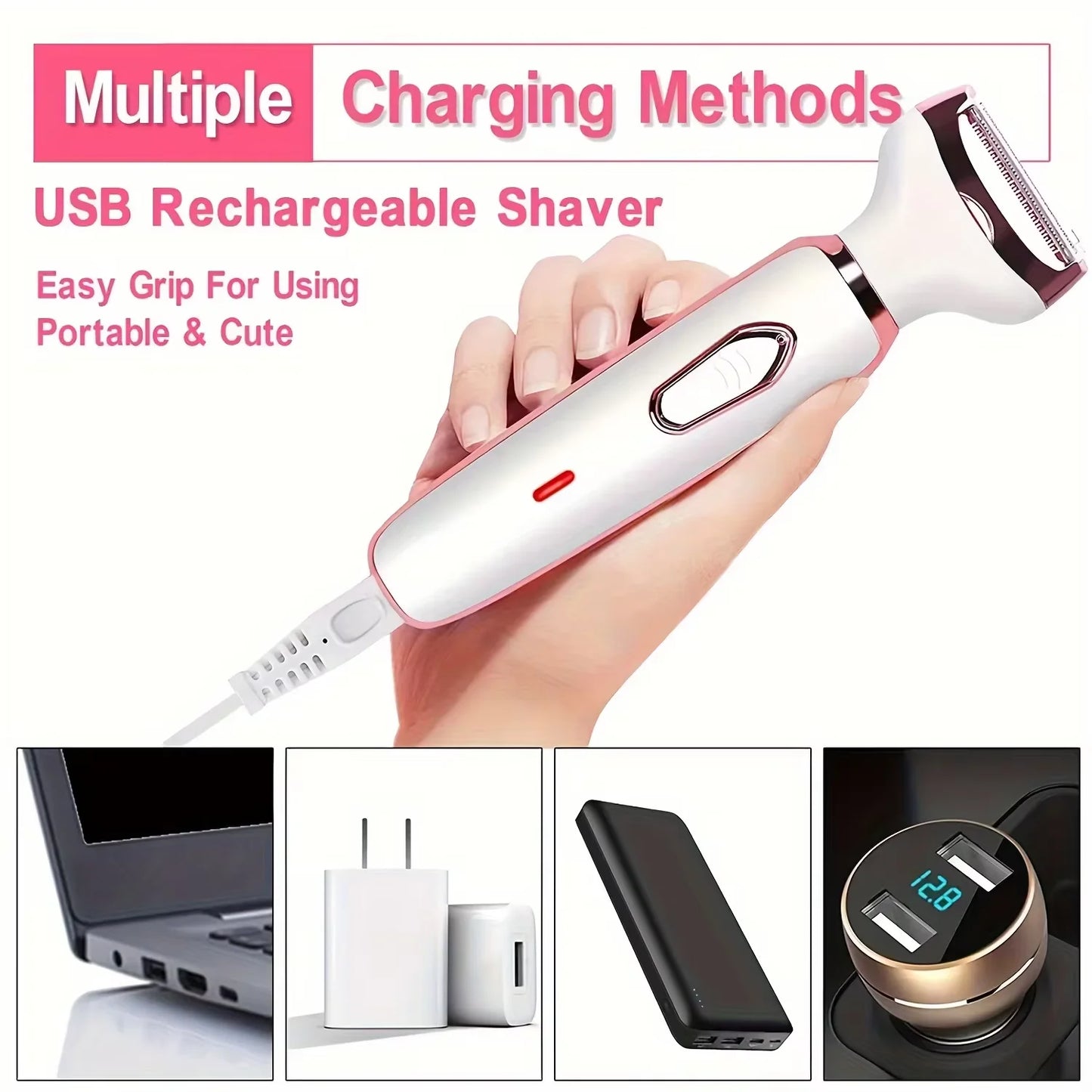 4-in-1 Electric Lady Shaver: Painless Hair Removal
