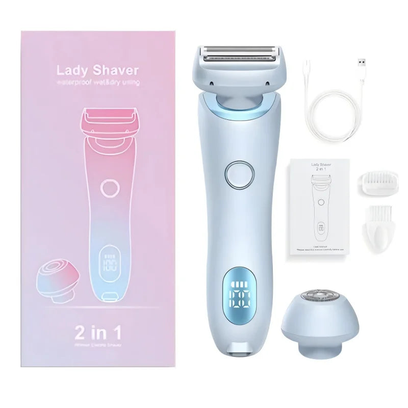 Women's 2-in-1 Shaver - Wet & Dry, Painless Hair Removal