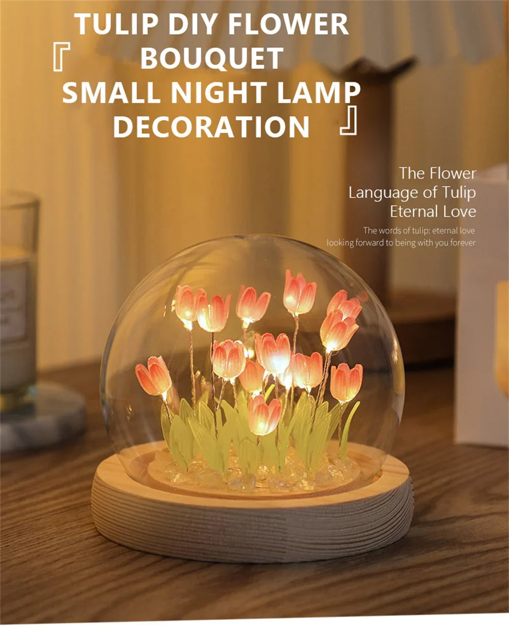Handmade Tulip LED Night Light - Perfect Gift for Any Occasion
