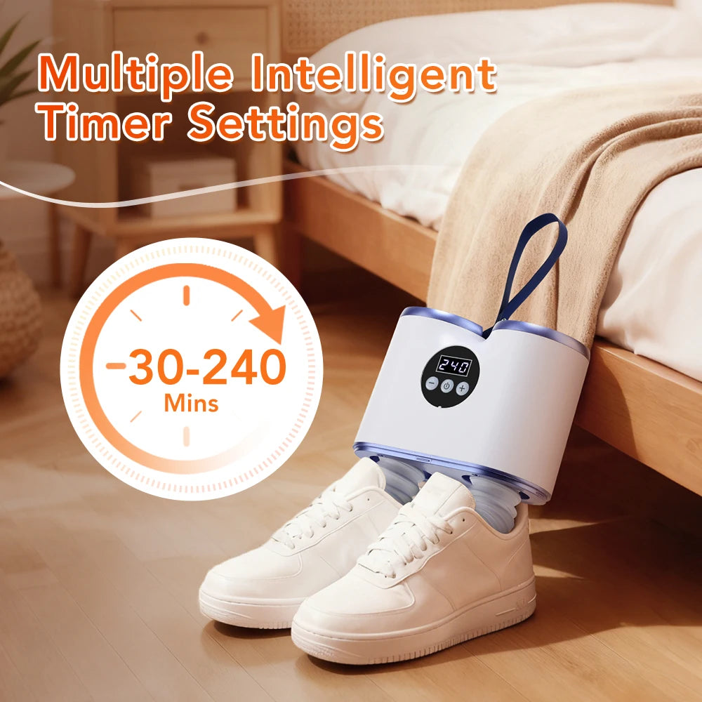 Intelligent Shoe Dryer with Adjustable Timer Fast Dry 360° Warm Airflow Household Shoe Warmer Heating Device for Boots Sneaker