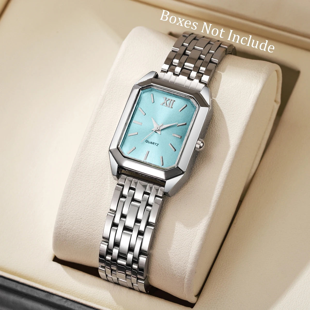 Fashion Rectangle Women's Quartz Watch – Casual Ladies Wristwatch Set