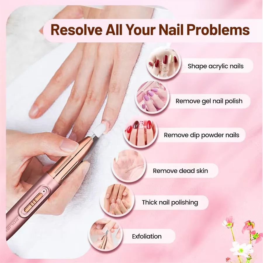 Electric Nail Grinder – Rechargeable Portable Nail File & Polisher