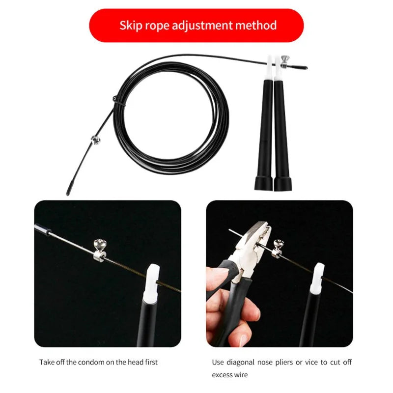 3m Steel Wire Speed Jump Rope - Cable Fitness Skipping Rope