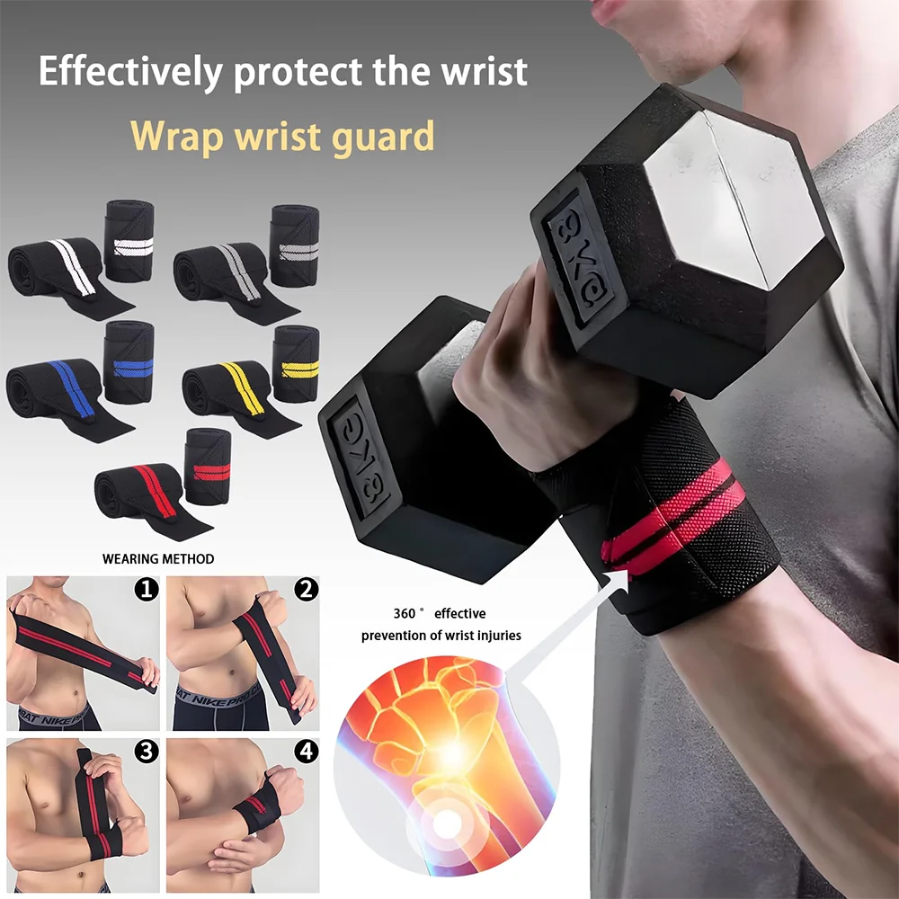 Wrist Support Wraps – Adjustable Gym Straps for Weightlifting & Crossfit