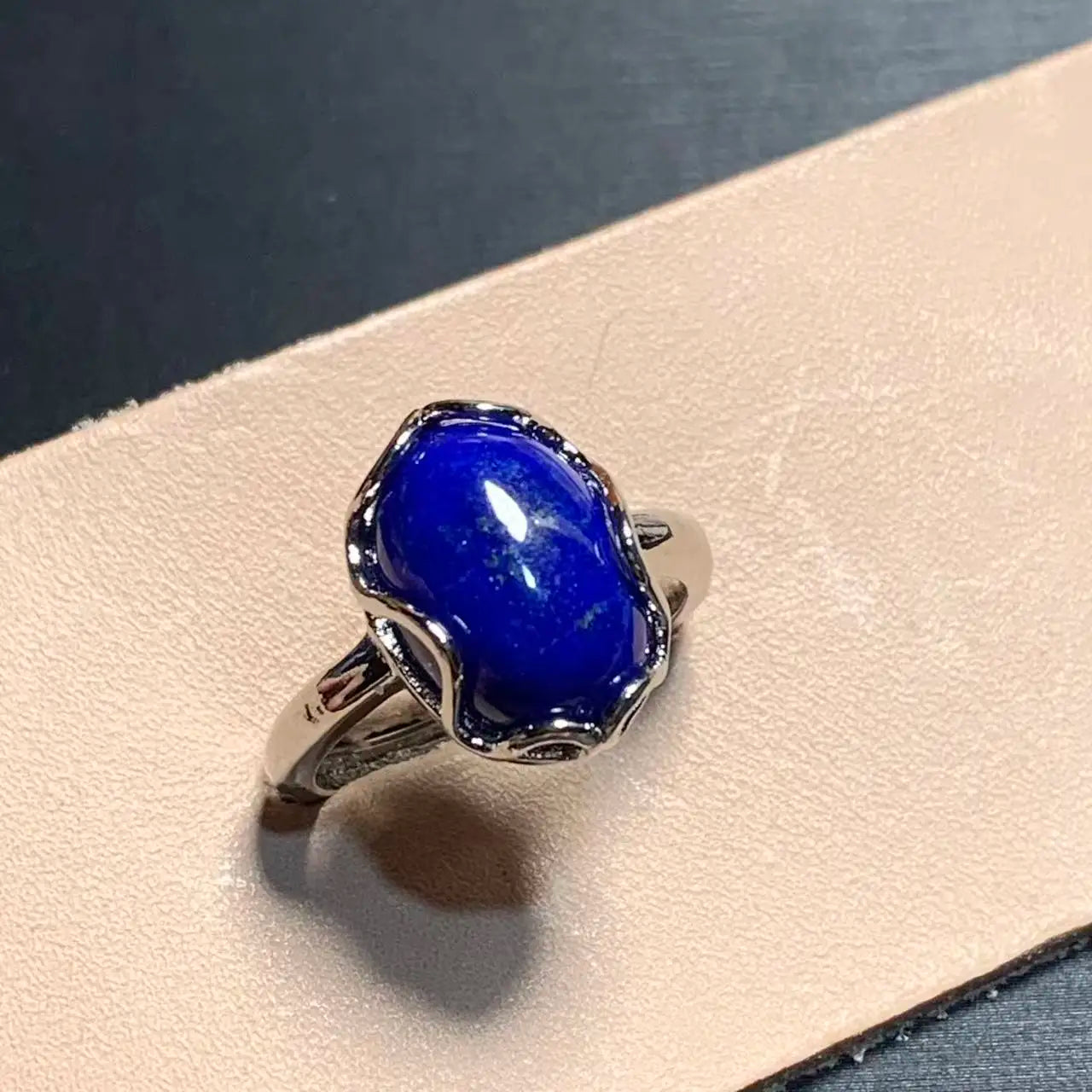 Natural Lapis Lazuli Adjustable Ring – Vintage Fine Jewelry for Women
