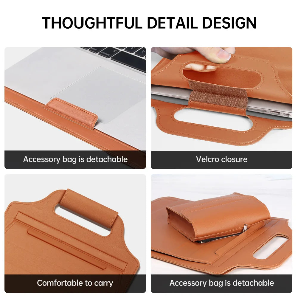 for Infinix XBOOK B15 15.6inch Laptop Sleeve Foldable Laptop Stand Mouse Pad Phone Holder Charger Mouse Pouch Flip Bag Case
