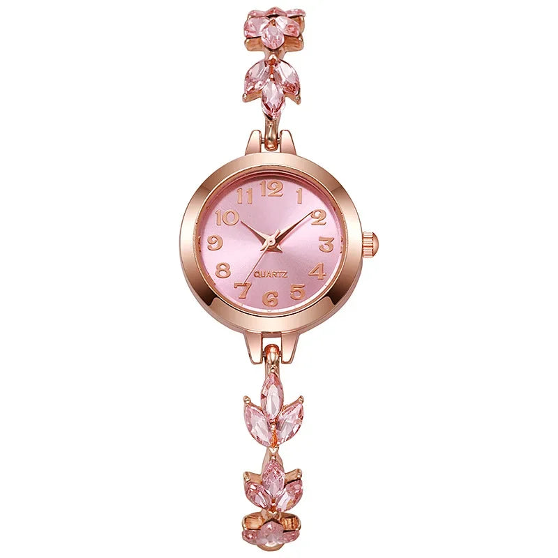 Elegant Women's Rhinestone Bracelet Quartz Watch – Luxury Ladies Wristwatch Gift