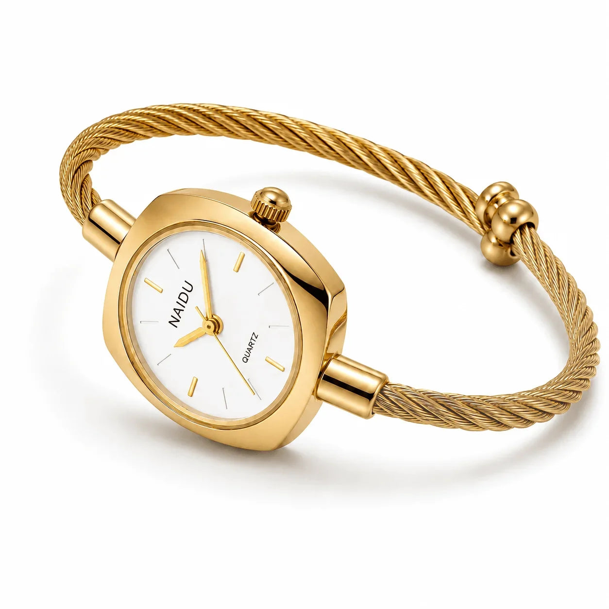 Women's Gold Bangle Watch – Luxury Stainless Steel Quartz