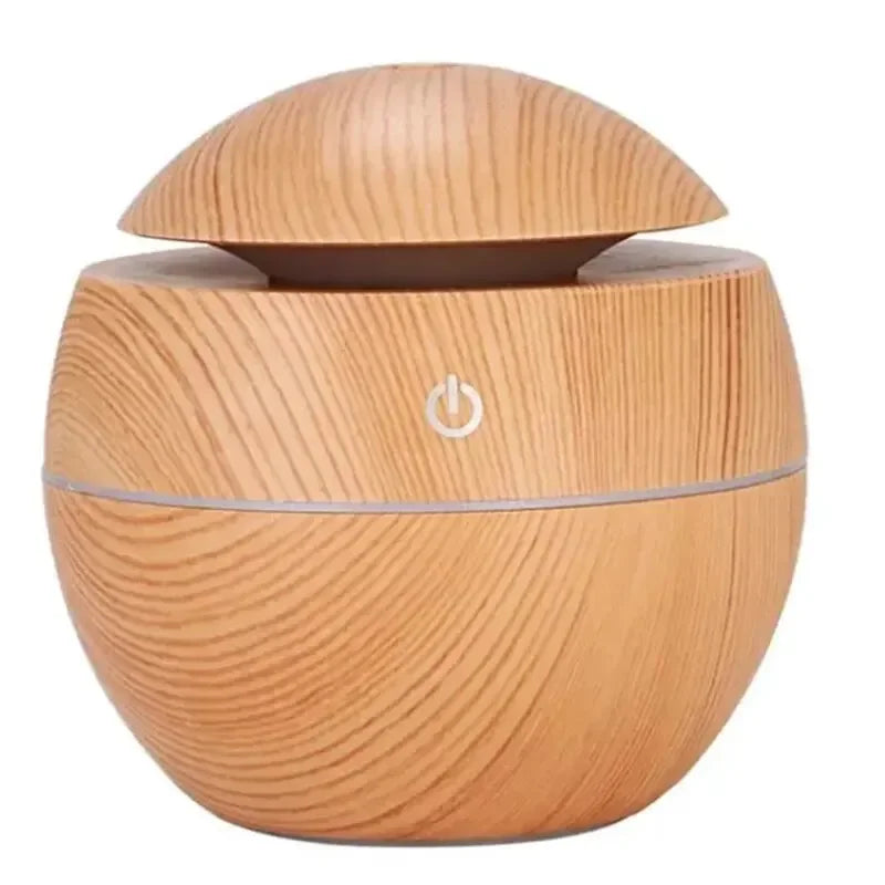 USB Ultrasonic Cool Mist Essential Oil Humidifier - Mini Wood Grain Design
