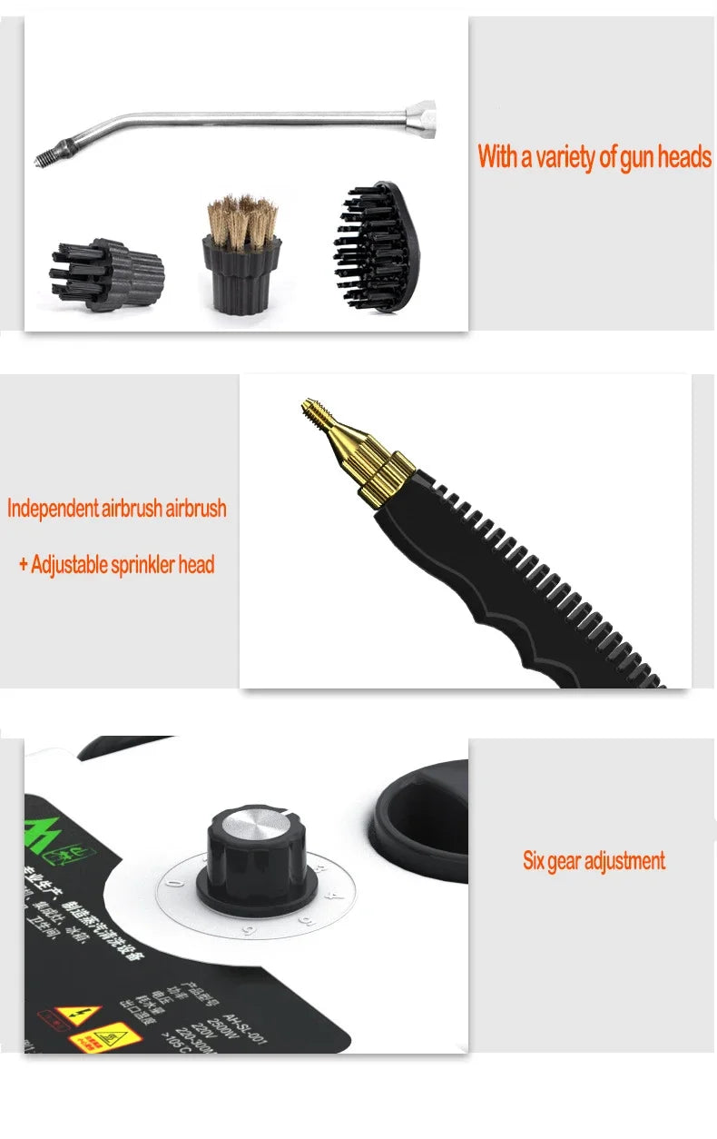 Steam Cleaner High Temperature Sterilization Air Conditioning Kitchen Hood Home /Car Steaming Cleaner 220V EU Plug