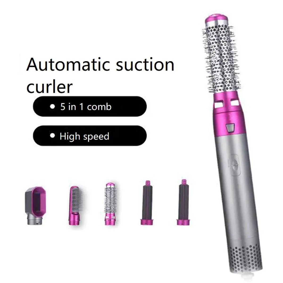 5-in-1 Hot Air Brush & Hair Dryer - Ionic Detachable Styler