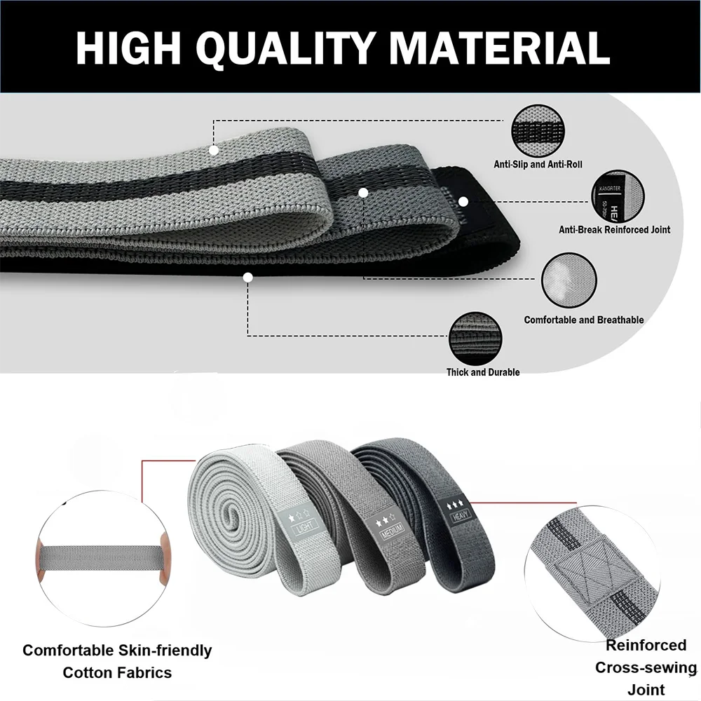 Long Fabric Resistance Loop Band – Full Body Gym & Yoga Training