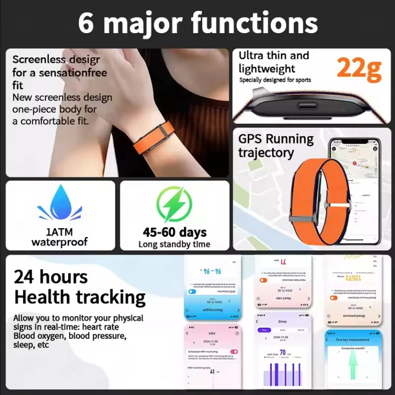 Fitness Tracker Watch - Heart Rate Blood Pressure Monitor