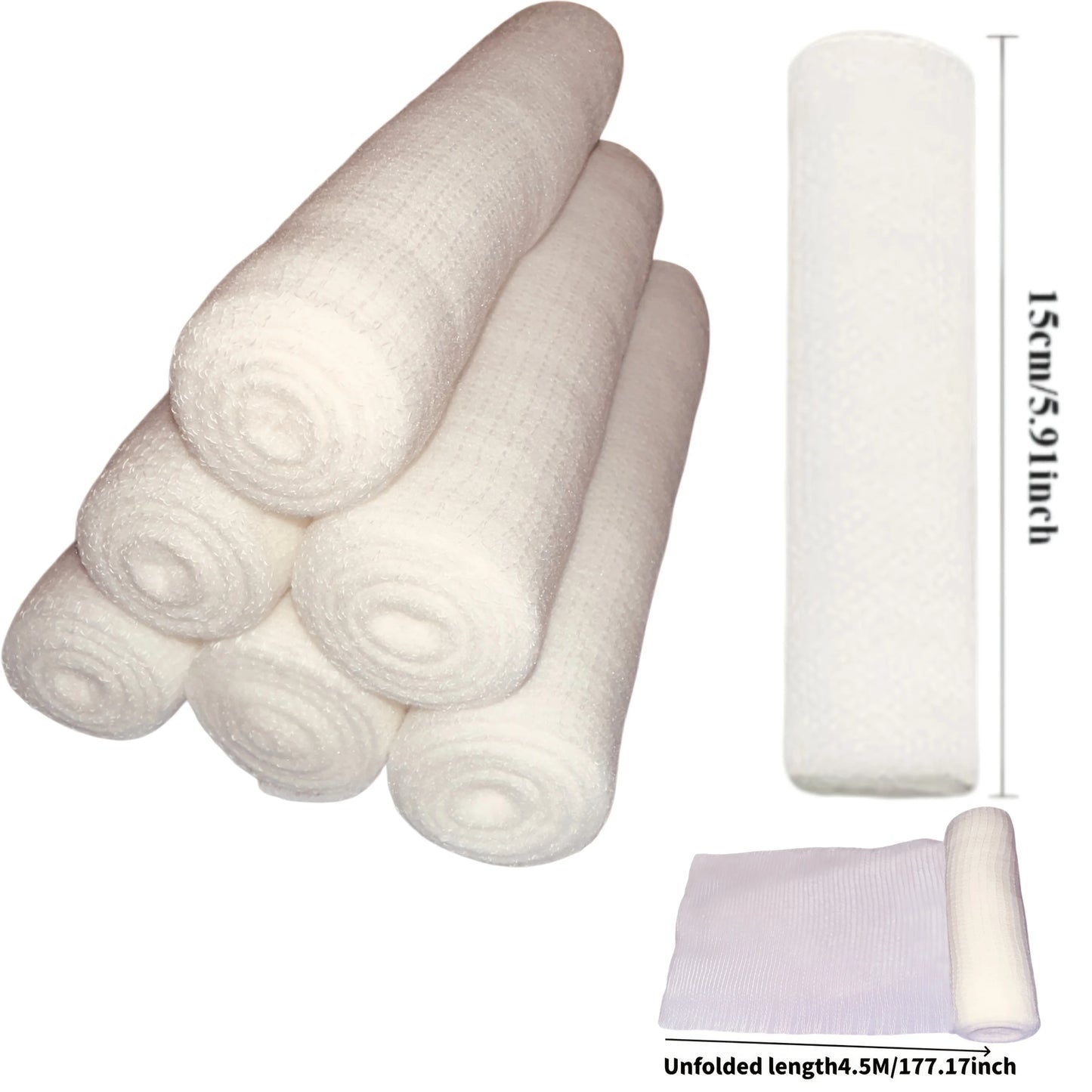 Elastic Gauze Bandages 6-Pack – Breathable Sports & First Aid Wrap