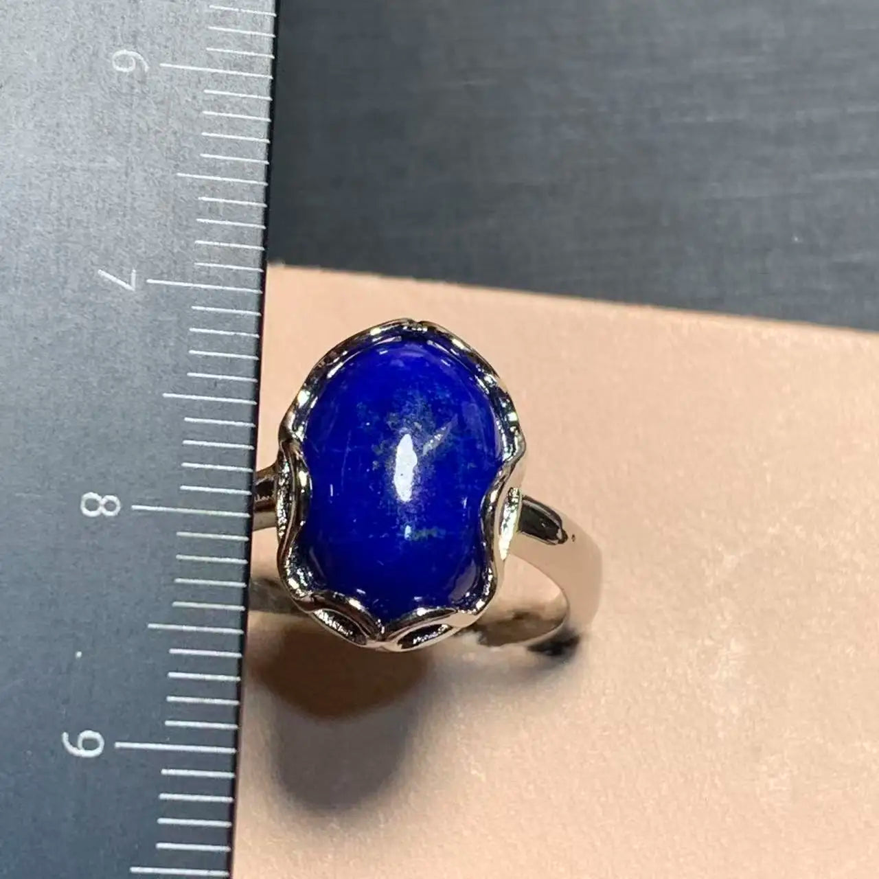 Natural Lapis Lazuli Adjustable Ring – Vintage Fine Jewelry for Women