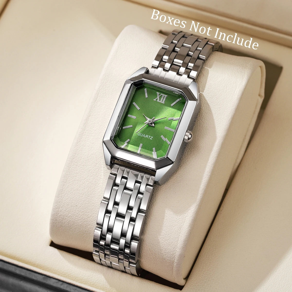 Fashion Rectangle Women's Quartz Watch – Casual Ladies Wristwatch Set