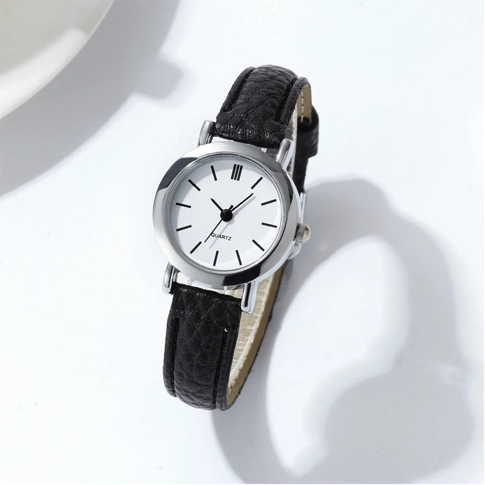 Fashion Small Dial Women's Quartz Watch – Leather Band Wristwatch