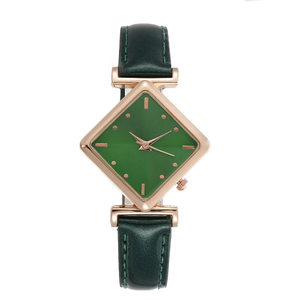 Luxury Women's Quartz Watch - Leather Strap