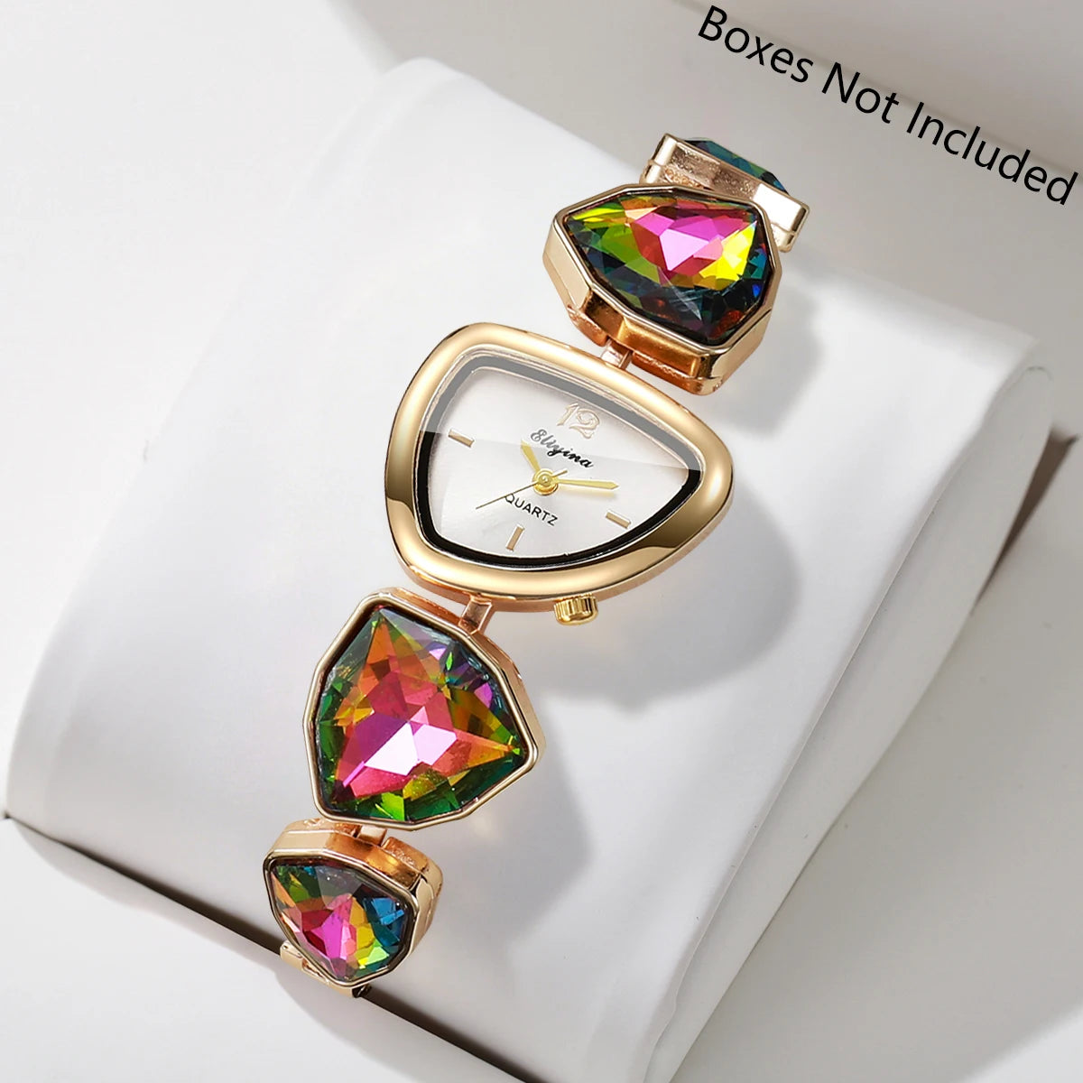Elegant Rhinestone Bracelet Women's Quartz Watch – Irregular Dial Fashion Wristwatch