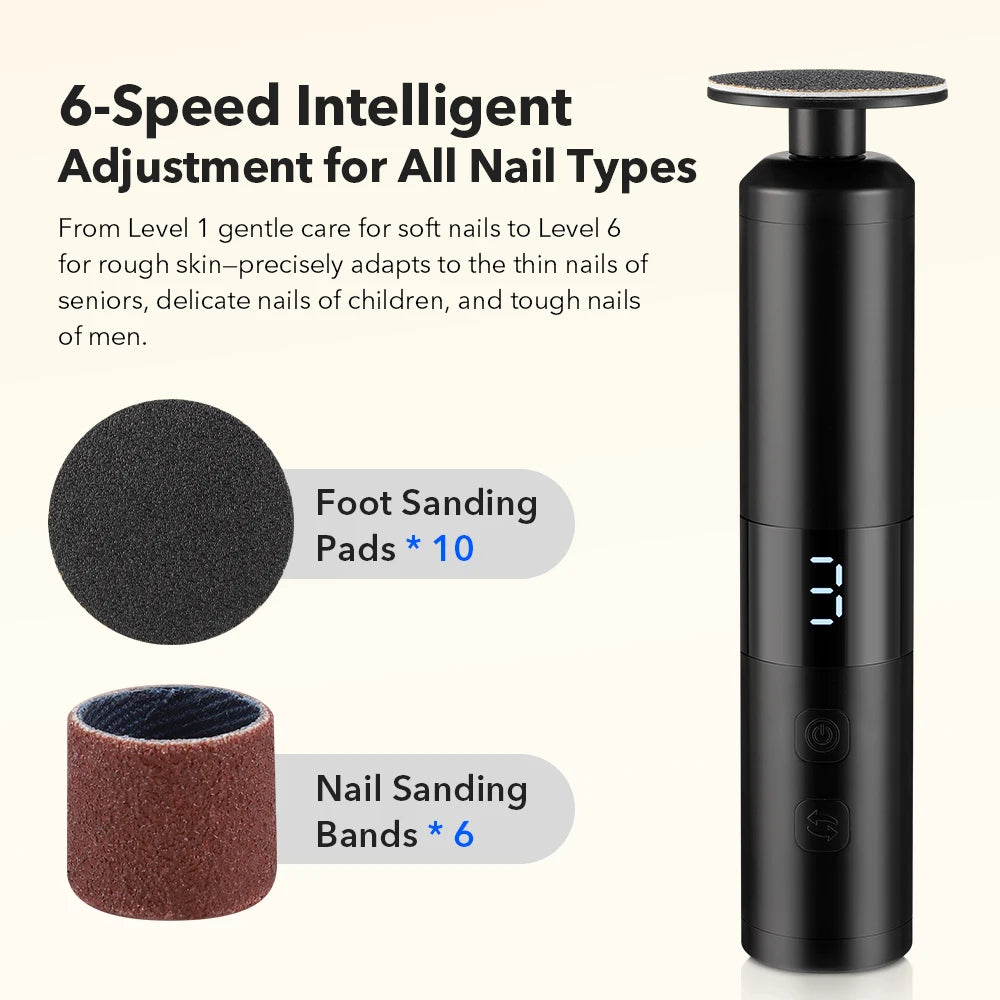 Electric Callus Remover – 6-Speed USB-C Rechargeable Pedicure Tool