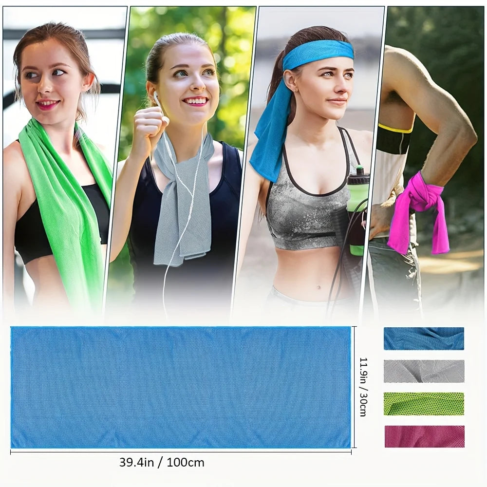 Sports Cooling Towels 4-Pack – Instant Cooling for Gym, Yoga & Outdoor