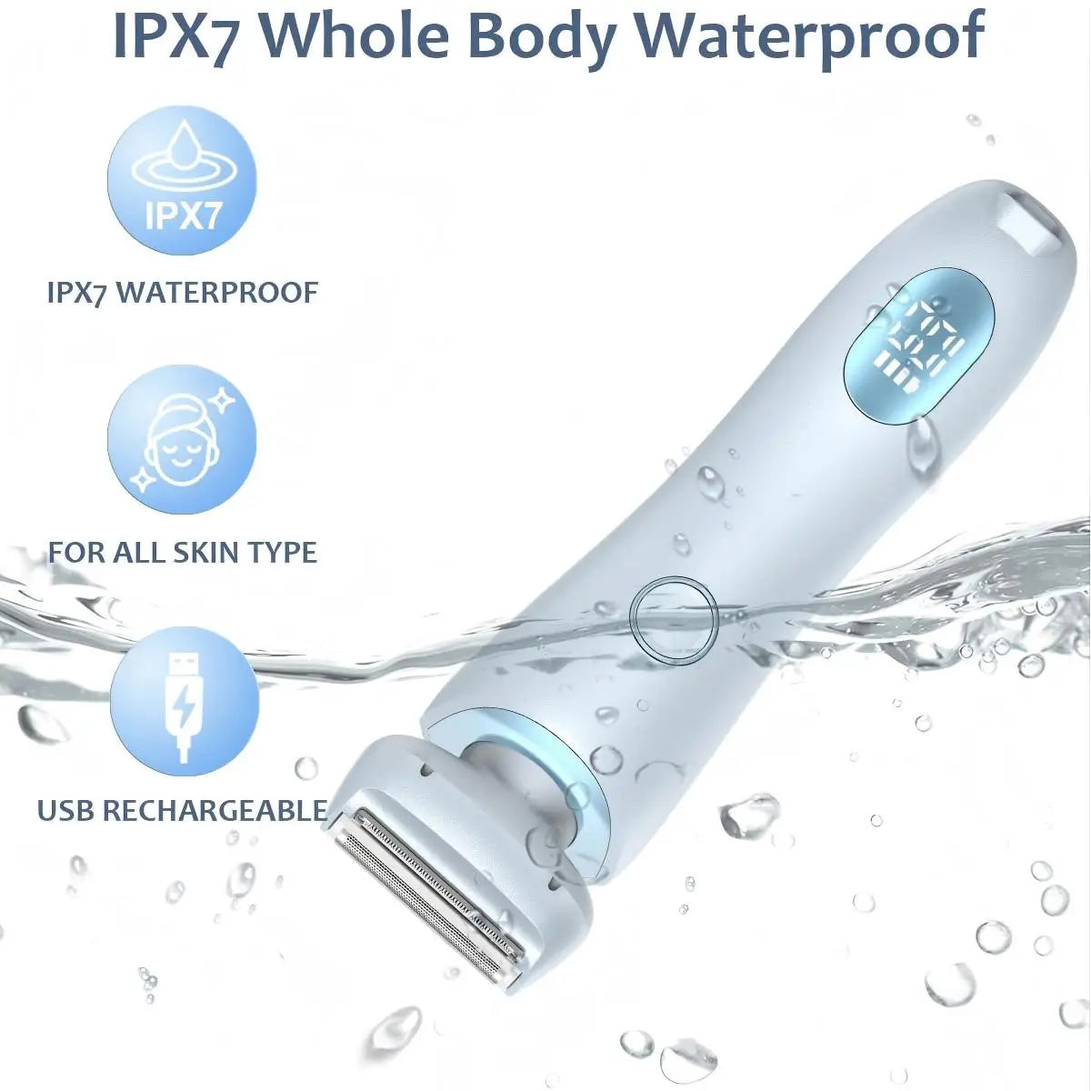 Women's 2-in-1 Shaver - Wet & Dry, Painless Hair Removal