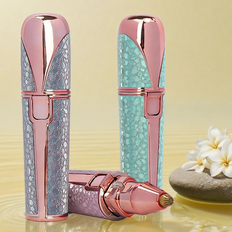 Portable 2 IN 1 Electric Epilator Eyebrow Trimmer Body Facial Lip Hair Remover Mini Painless Razor Shave Shaver Built-in LED