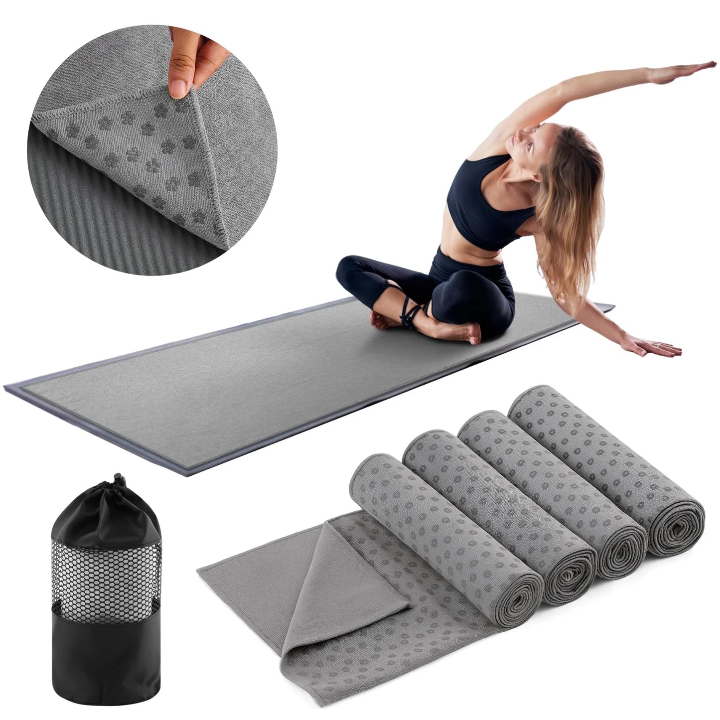 Hot Yoga Grip Towel – Anti-Slip Sweat-Absorbent Mat Towel