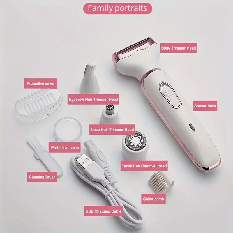4-in-1 Electric Lady Shaver: Painless Hair Removal