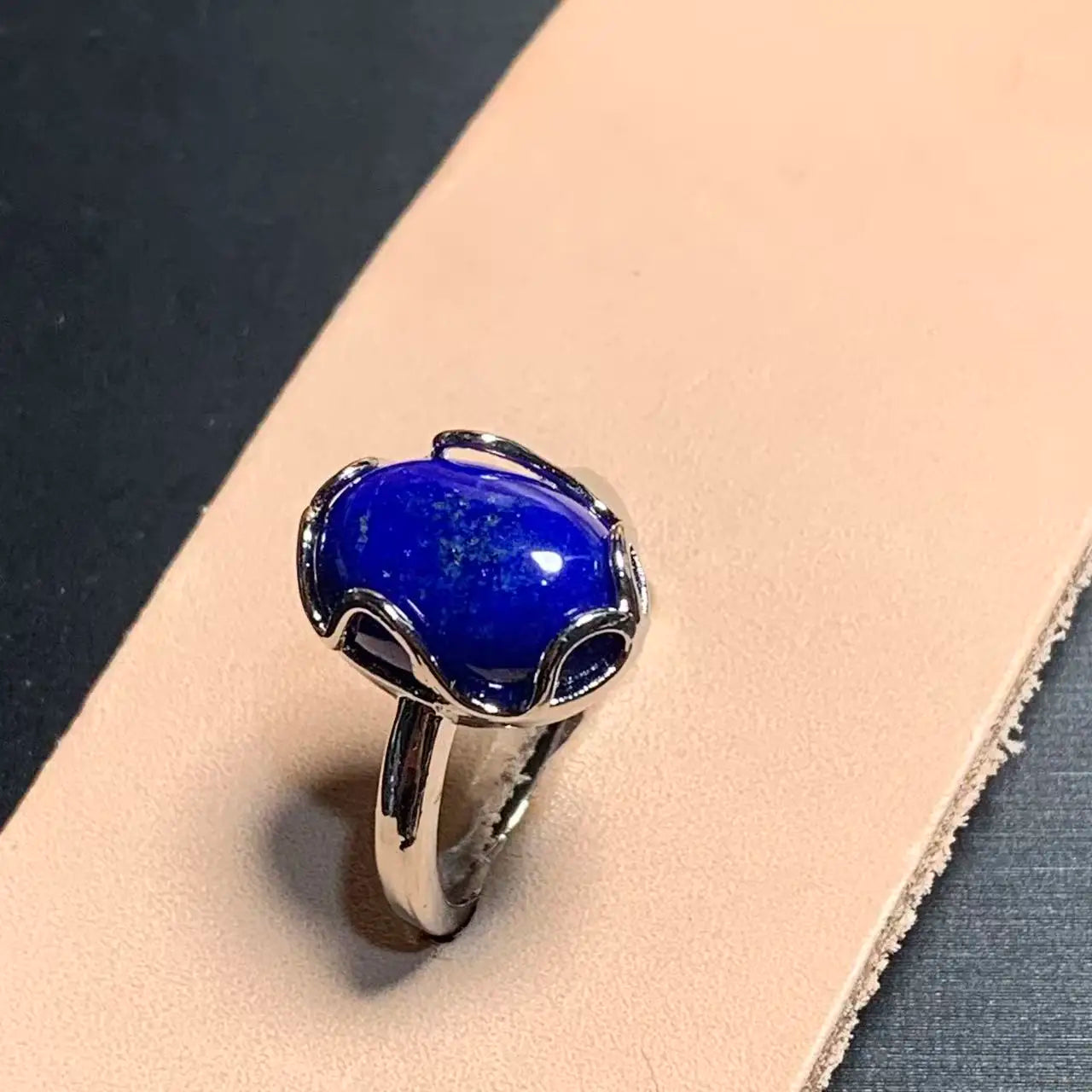 Natural Lapis Lazuli Adjustable Ring – Vintage Fine Jewelry for Women