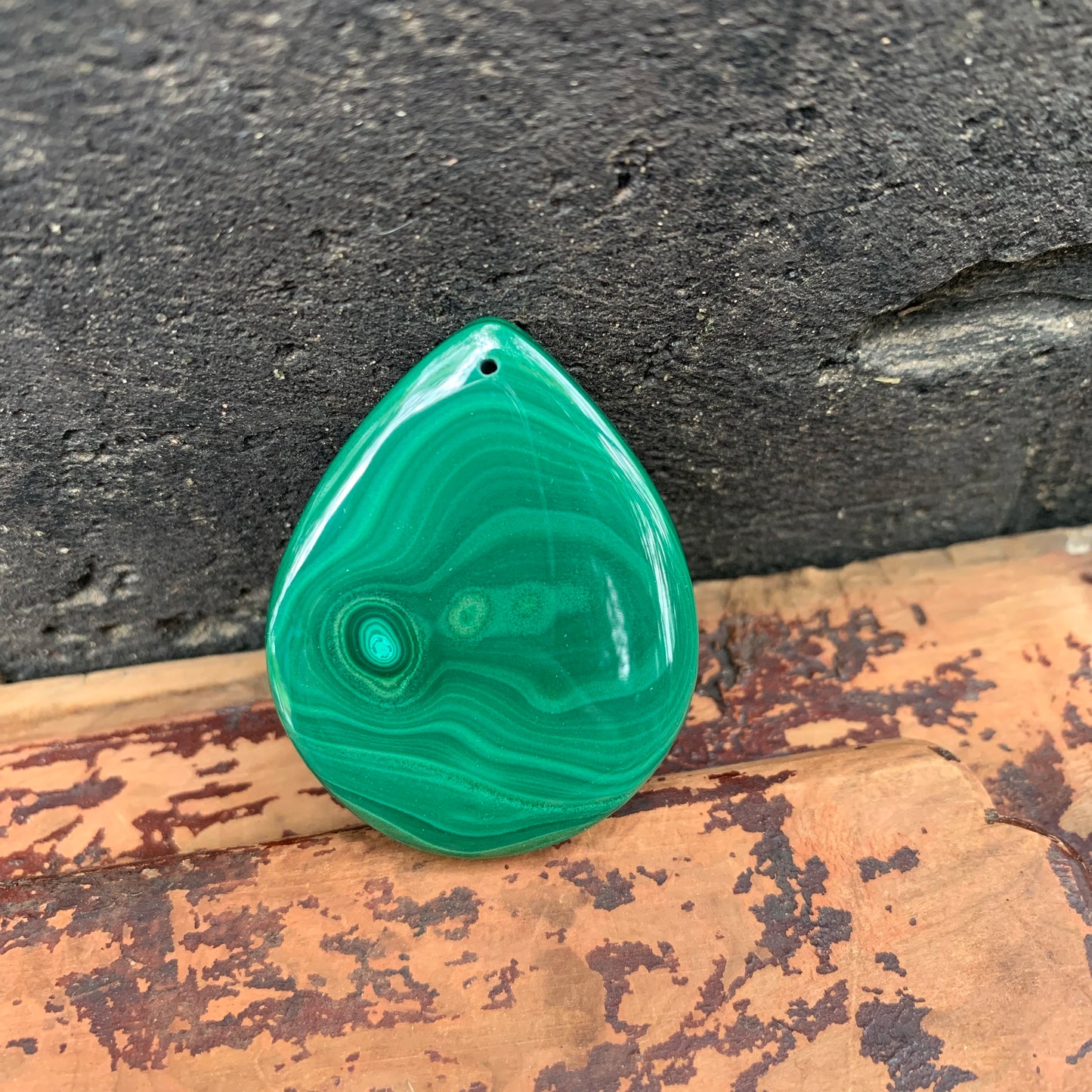Natural Malachite Chrysocolla Pendant Necklace – Water Drop Gemstone Jewelry for Women & Men