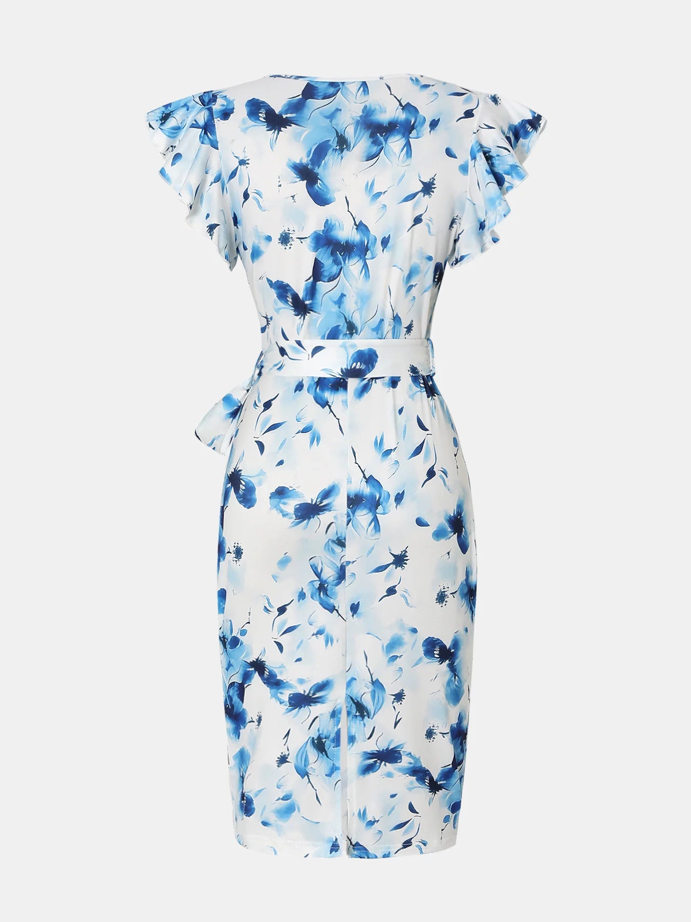 Women's Summer Blue Floral Print Maxi Dress - Elegant Vacation Style