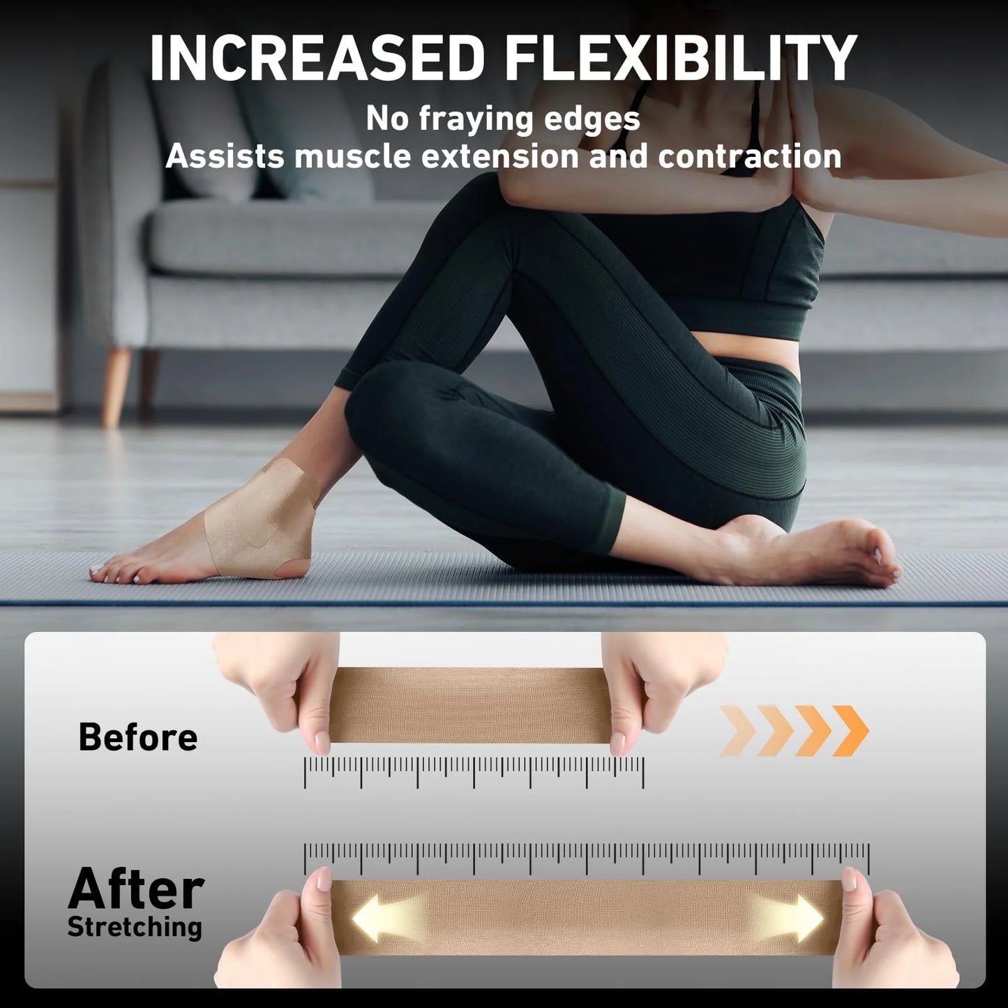 Kinesiology Ankle Tape – Breathable Elastic Strips for Sprain Prevention